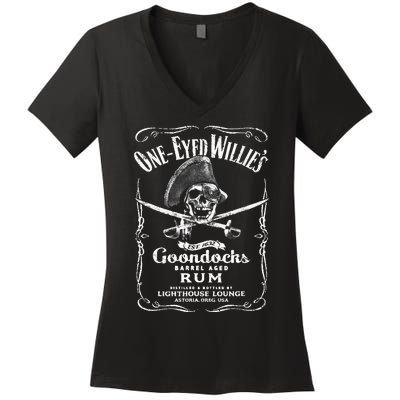 Vintage Oneeyed WillyS Pirate Rum Women's V-Neck T-Shirt