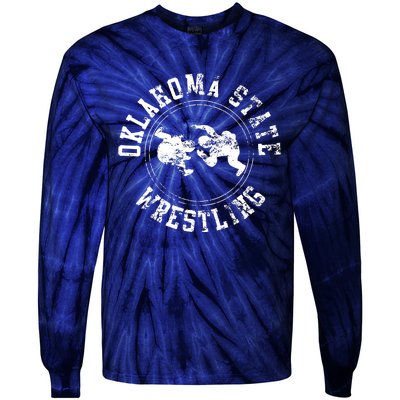 Vintage Oklahoma Wrestling Logo Tie-Dye Long Sleeve Shirt