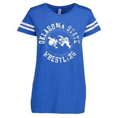 Vintage Oklahoma Wrestling Logo Enza Ladies Jersey Football T-Shirt