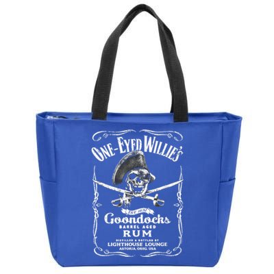 Vintage OneEyed Willy's Pirate Rum With Back Print Tee Zip Tote Bag