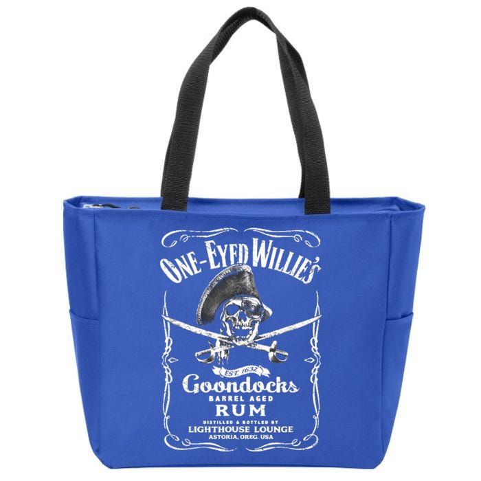 Vintage OneEyed Willy's Pirate Rum With Back Print Tee Zip Tote Bag