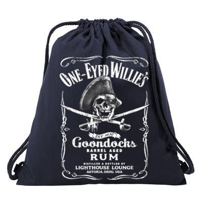 Vintage OneEyed Willy's Pirate Rum With Back Print Tee Drawstring Bag