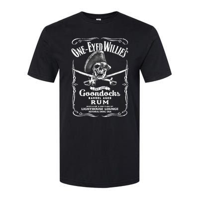 Vintage OneEyed Willy's Pirate Rum With Back Print Tee Softstyle CVC T-Shirt