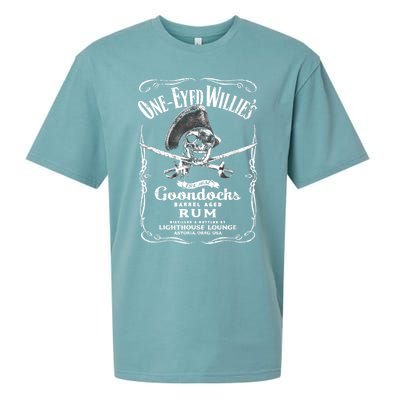 Vintage OneEyed Willy's Pirate Rum With Back Print Tee Sueded Cloud Jersey T-Shirt