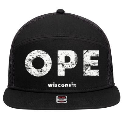 Vintage Ope Wisconsin T Up North 7 Panel Mesh Trucker Snapback Hat