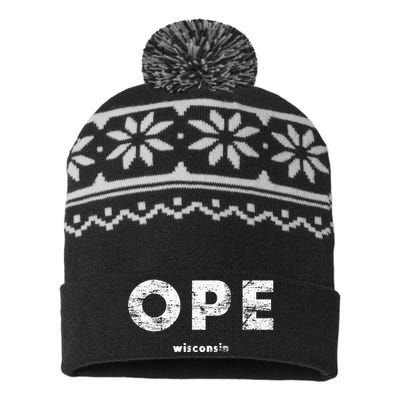 Vintage Ope Wisconsin T Up North USA-Made Snowflake Beanie