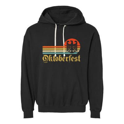 Vintage Oktoberfest Women German Flag Beer Drinking Garment-Dyed Fleece Hoodie