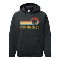 Vintage Oktoberfest Women German Flag Beer Drinking Performance Fleece Hoodie