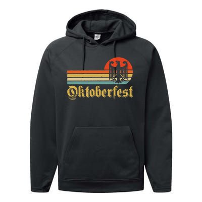 Vintage Oktoberfest Women German Flag Beer Drinking Performance Fleece Hoodie