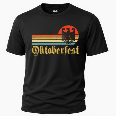 Vintage Oktoberfest Women German Flag Beer Drinking Cooling Performance Crew T-Shirt