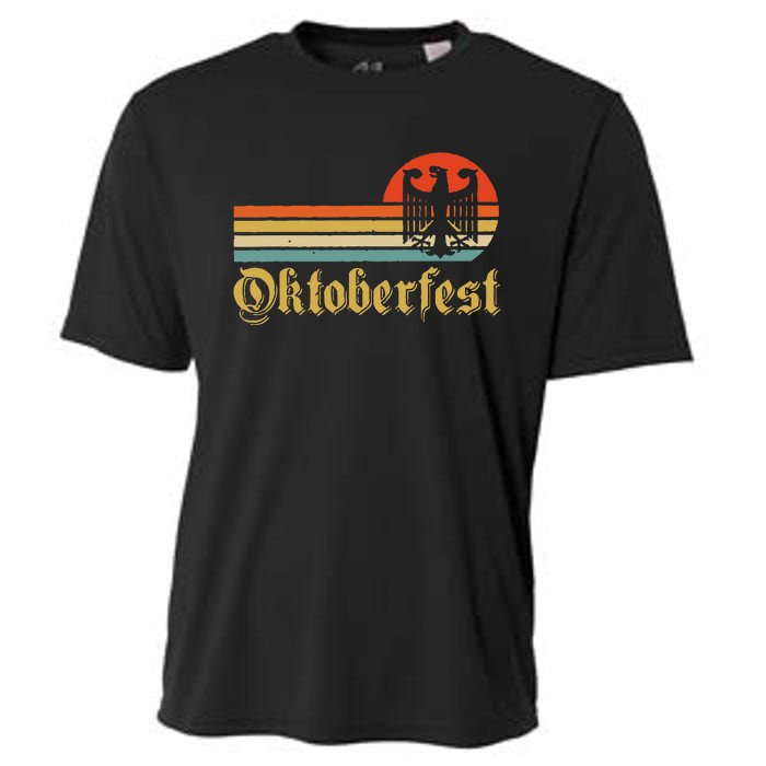 Vintage Oktoberfest Women German Flag Beer Drinking Cooling Performance Crew T-Shirt