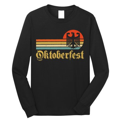 Vintage Oktoberfest Women German Flag Beer Drinking Long Sleeve Shirt