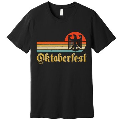 Vintage Oktoberfest Women German Flag Beer Drinking Premium T-Shirt