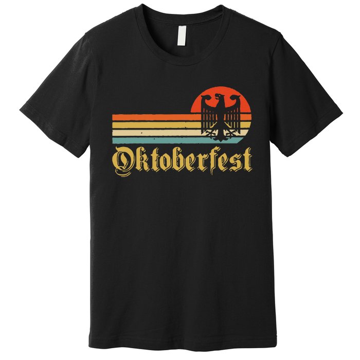 Vintage Oktoberfest Women German Flag Beer Drinking Premium T-Shirt