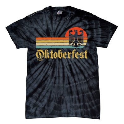 Vintage Oktoberfest Women German Flag Beer Drinking Tie-Dye T-Shirt