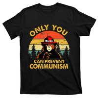 Vintage Only You Can Prevent Communism Funny Bear Camping T-Shirt