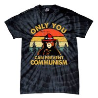 Vintage Only You Can Prevent Communism Funny Bear Camping Tie-Dye T-Shirt