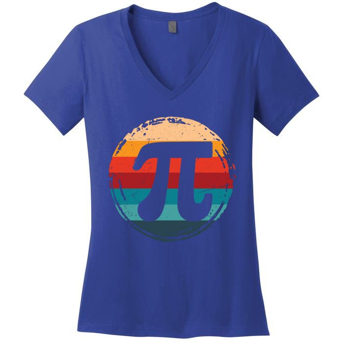 Vintage Pi 3 14 Pi Number Symbol Math Science Gift Women's V-Neck T-Shirt