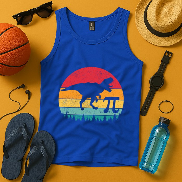 Vintage Pi 3 14 Dinosaur Funny Math Lover Nerd Geek Pi Day Gift Tank Top