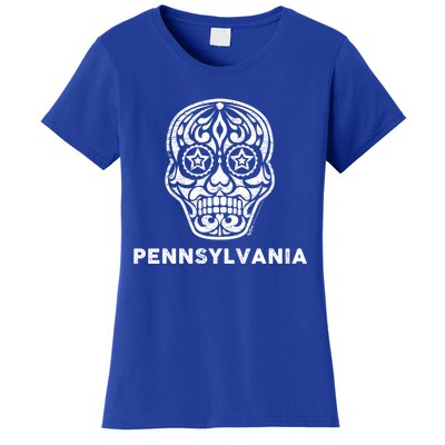 Vintage Pennsylvania 4th Of July Sugar Skull Cute Gift Women's T-Shirt