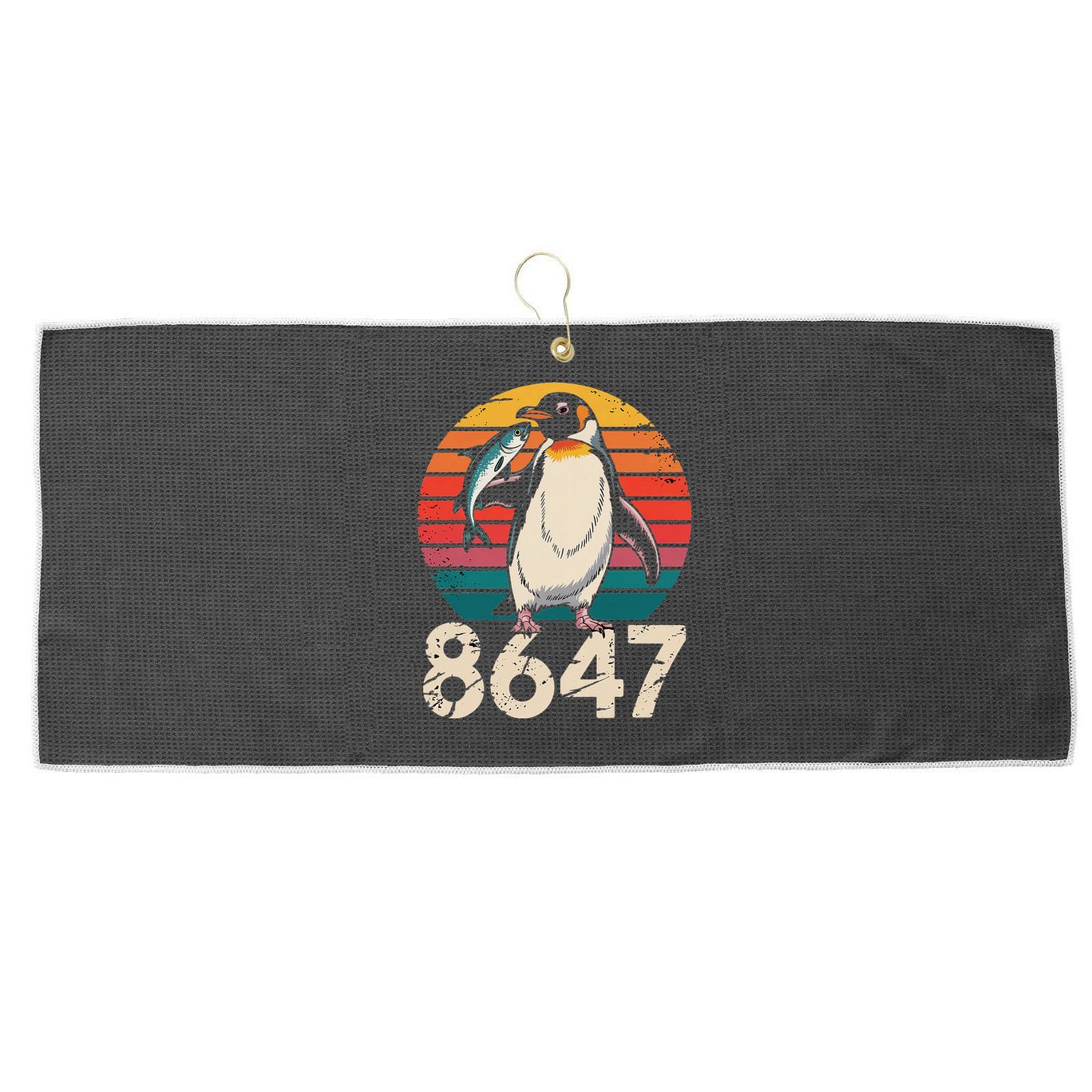 Vintage Penguin 86 47 Protest - 8647 Penguin Anti Trump Large Microfiber Waffle Golf Towel