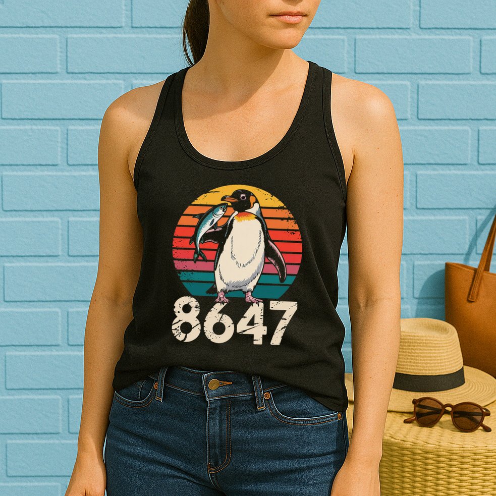 Vintage Penguin 86 47 Protest - 8647 Penguin Anti Trump Womens Tank Top