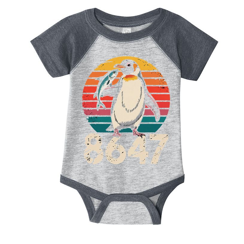 Vintage Penguin 86 47 Protest - 8647 Penguin Anti Trump Infant Baby Jersey Bodysuit