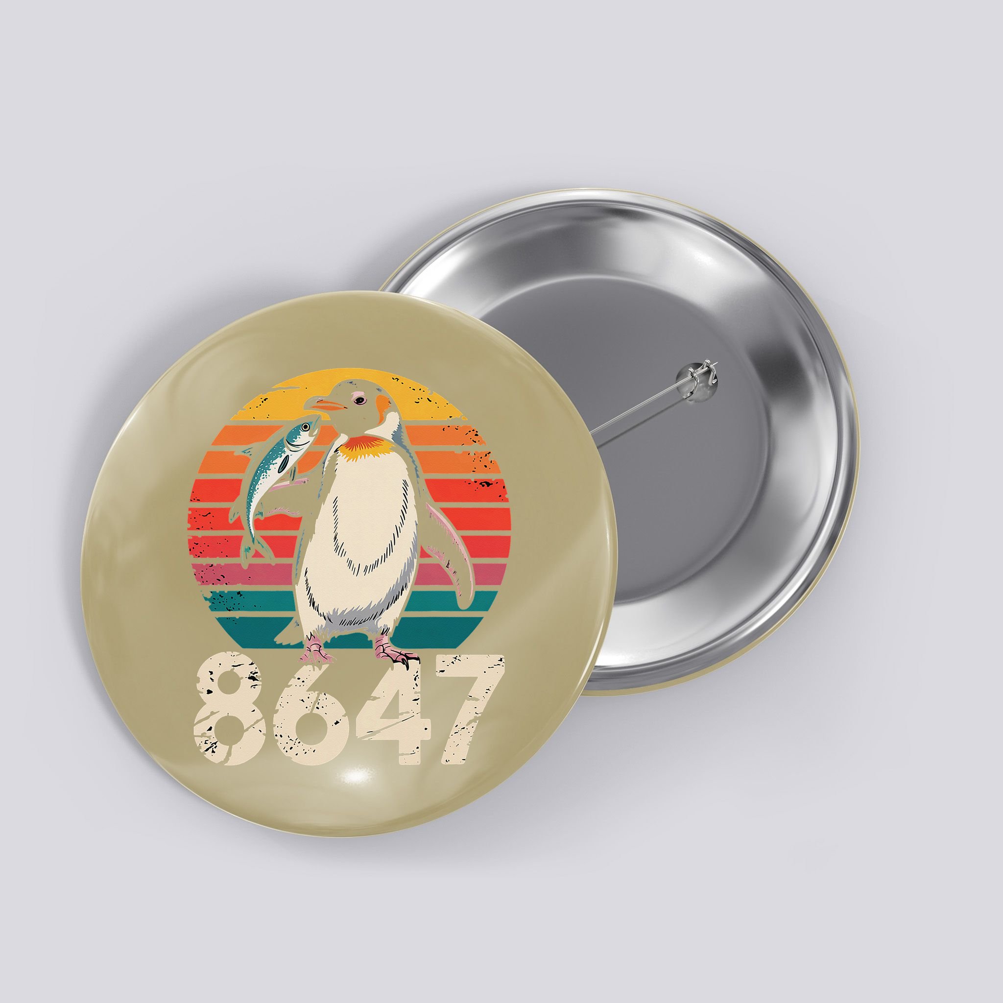 Vintage Penguin 86 47 Protest - 8647 Penguin Anti Trump Button