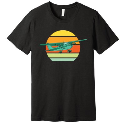 Vintage Pilot Aviation Airplane Light Retro Aircraft Premium T-Shirt