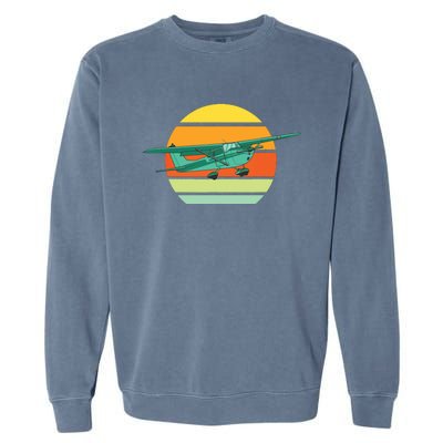 Vintage Pilot Aviation Airplane Light Retro Aircraft Garment-Dyed Sweatshirt