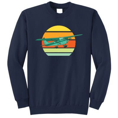 Vintage Pilot Aviation Airplane Light Retro Aircraft Tall Sweatshirt