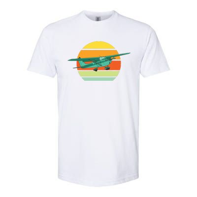 Vintage Pilot Aviation Airplane Light Retro Aircraft Softstyle CVC T-Shirt