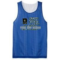 Vintage Proud Army Husband Camo American Flag Veteran Gift Funny Gift Mesh Reversible Basketball Jersey Tank