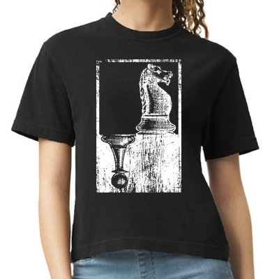 Vintage Pawn And Knight Shadow Chess Comfort Colors Boxy T-Shirt