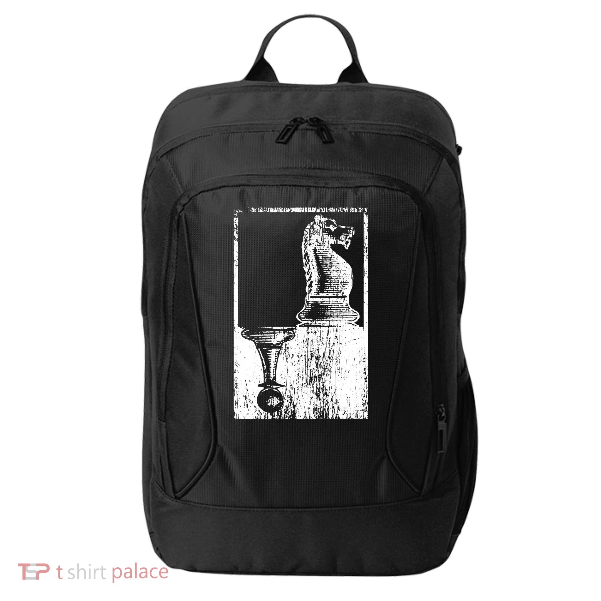 Vintage Pawn And Knight Shadow Chess City Backpack
