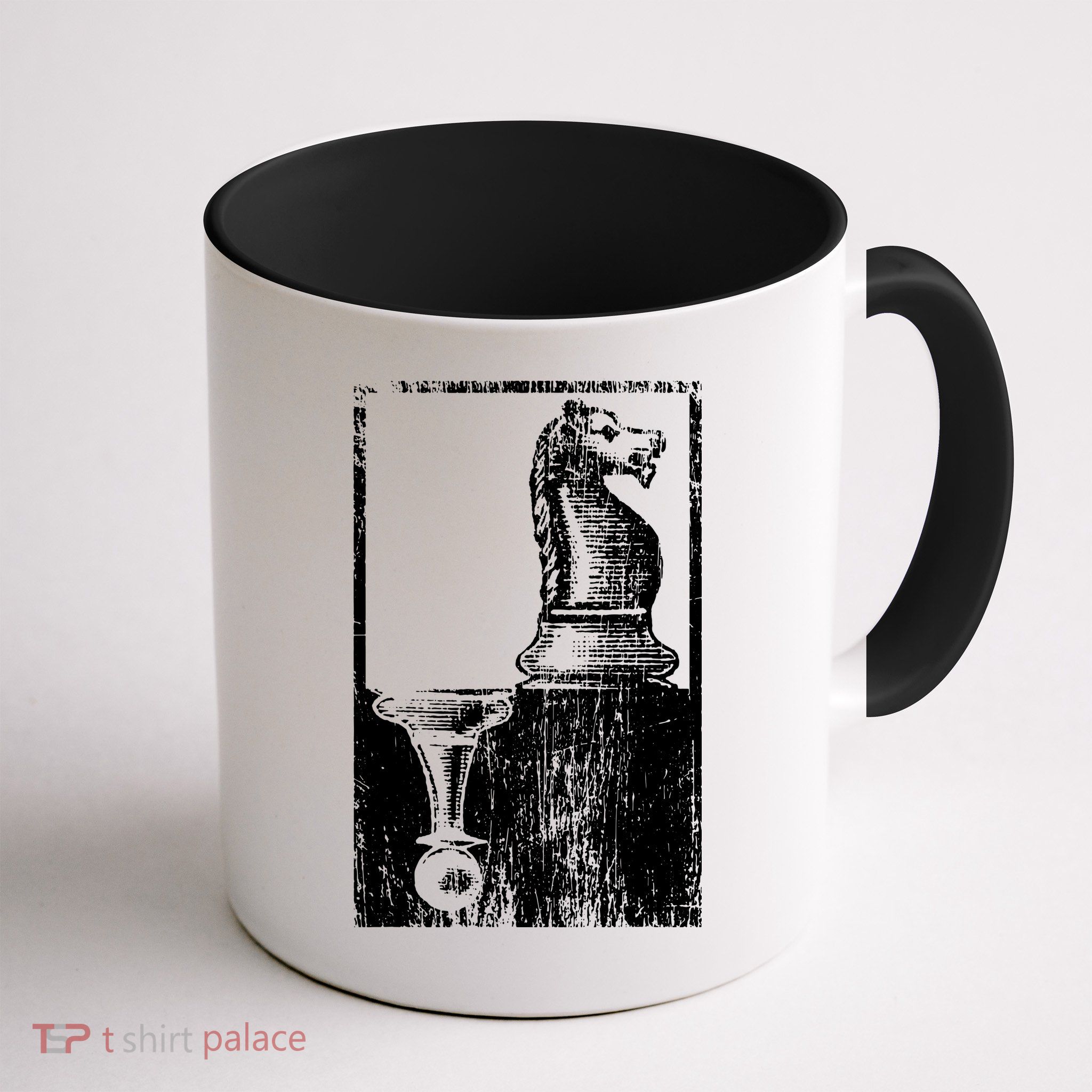 Vintage Pawn And Knight Shadow Chess Mug