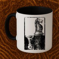 Vintage Pawn And Knight Shadow Chess Mug