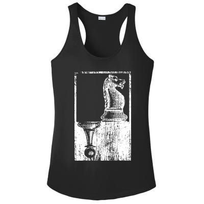 Vintage Pawn And Knight Shadow Chess Ladies PosiCharge Competitor Racerback Tank