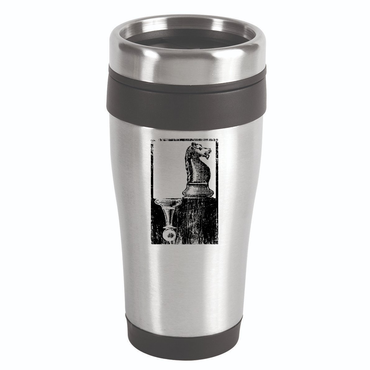 Vintage Pawn And Knight Shadow Chess 16oz Travel Tumbler