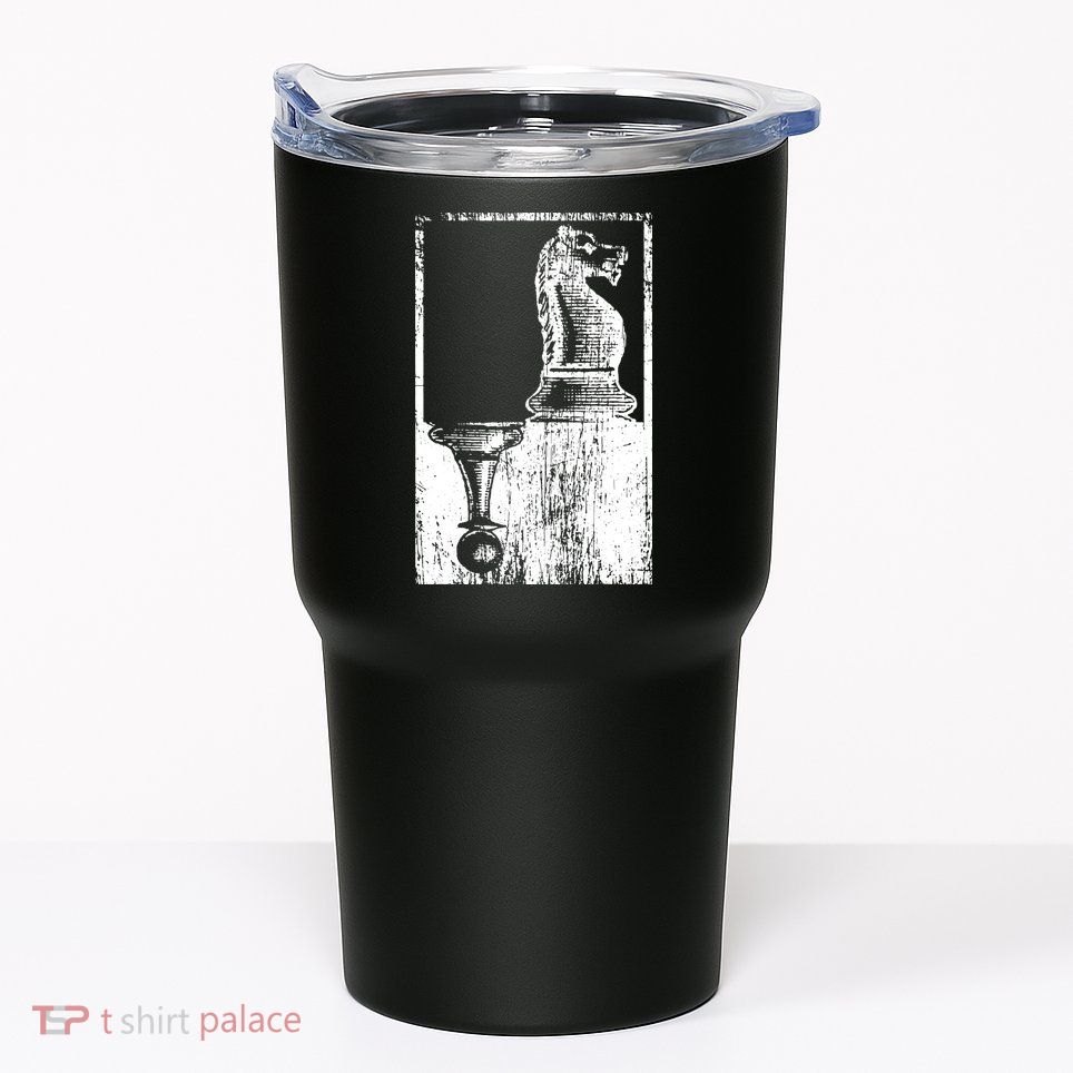 Vintage Pawn And Knight Shadow Chess Tumbler
