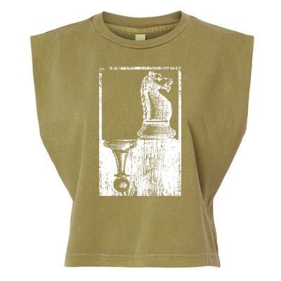Vintage Pawn And Knight Shadow Chess Garment-Dyed Women's Muscle Tee