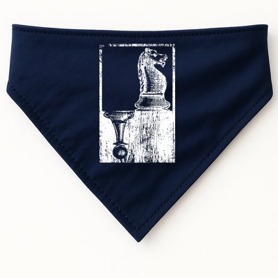Vintage Pawn And Knight Shadow Chess USA-Made Doggie Bandana