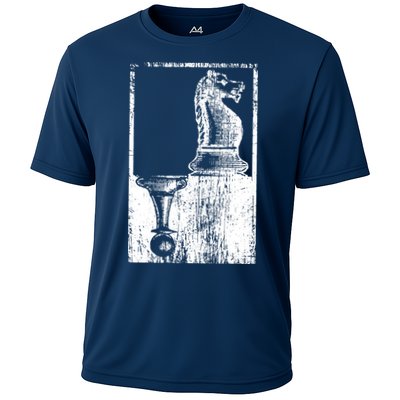 Vintage Pawn And Knight Shadow Chess Performance Shirt