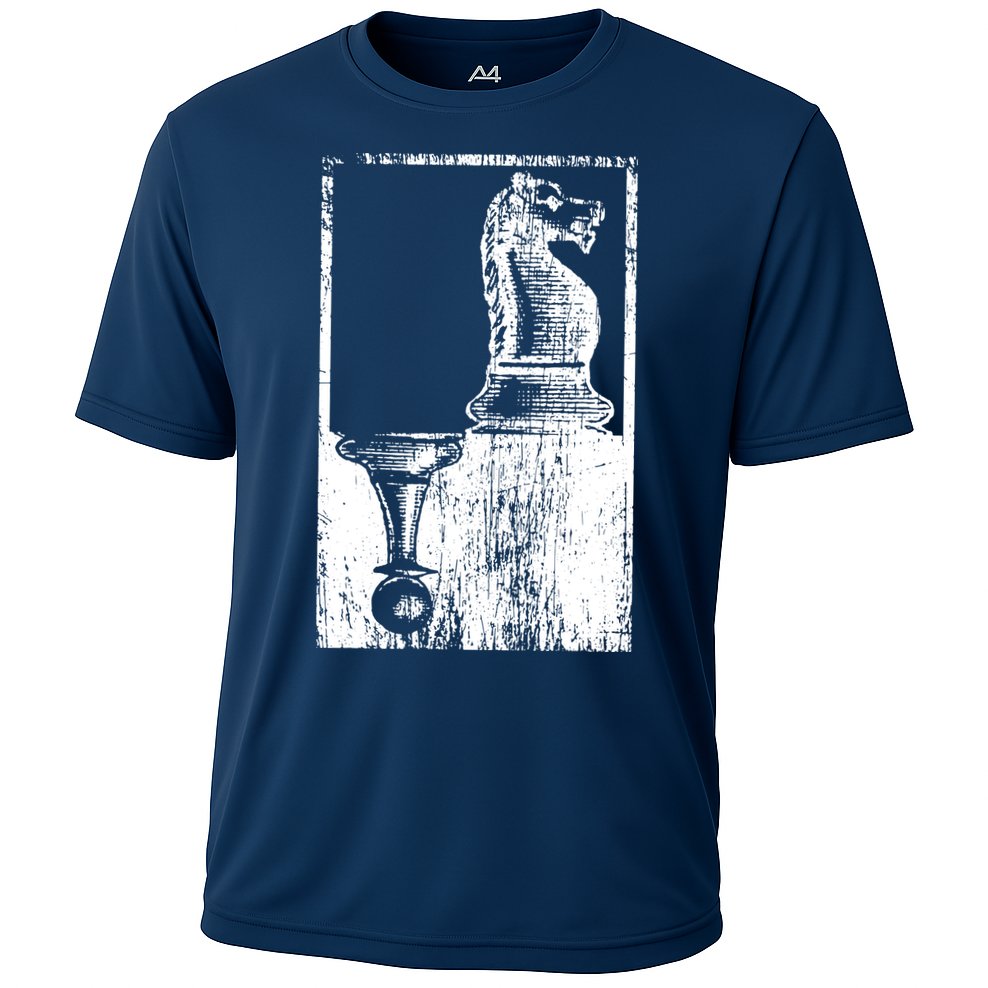 Vintage Pawn And Knight Shadow Chess Performance Shirt
