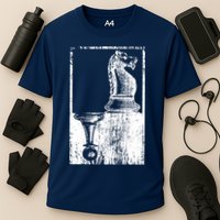 Vintage Pawn And Knight Shadow Chess Performance Shirt