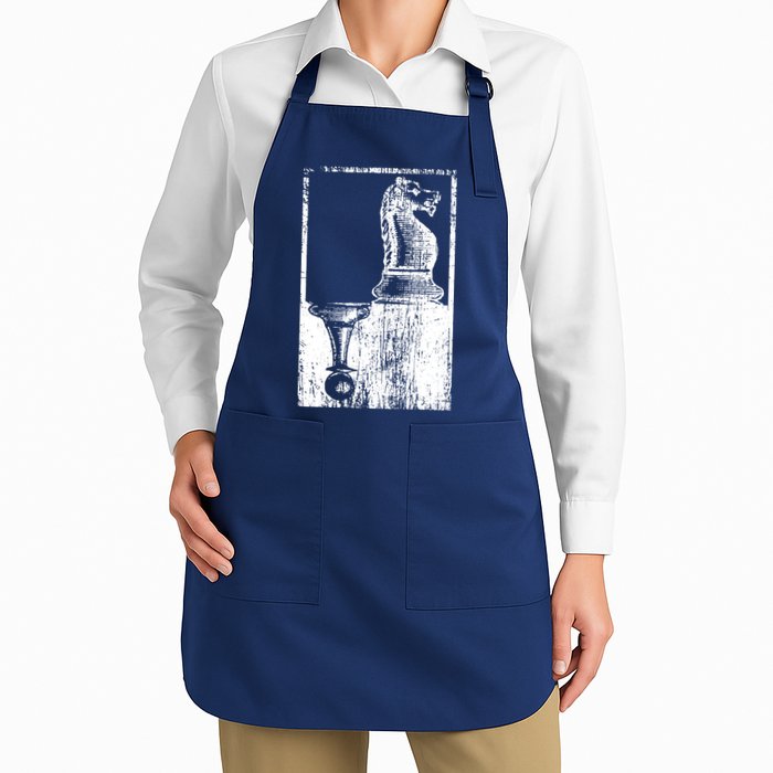 Vintage Pawn And Knight Shadow Chess Apron