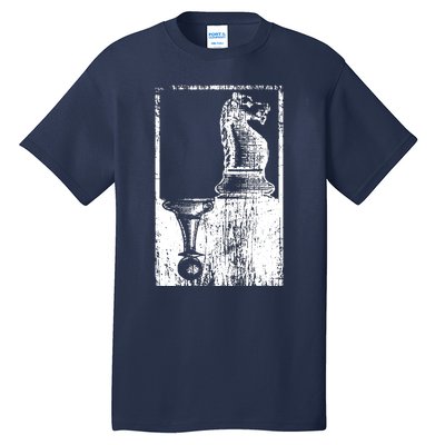 Vintage Pawn And Knight Shadow Chess Tall T-Shirt