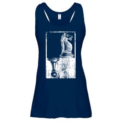 Vintage Pawn And Knight Shadow Chess Ladies Essential Flowy Tank