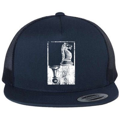 Vintage Pawn And Knight Shadow Chess Flatbill Hat