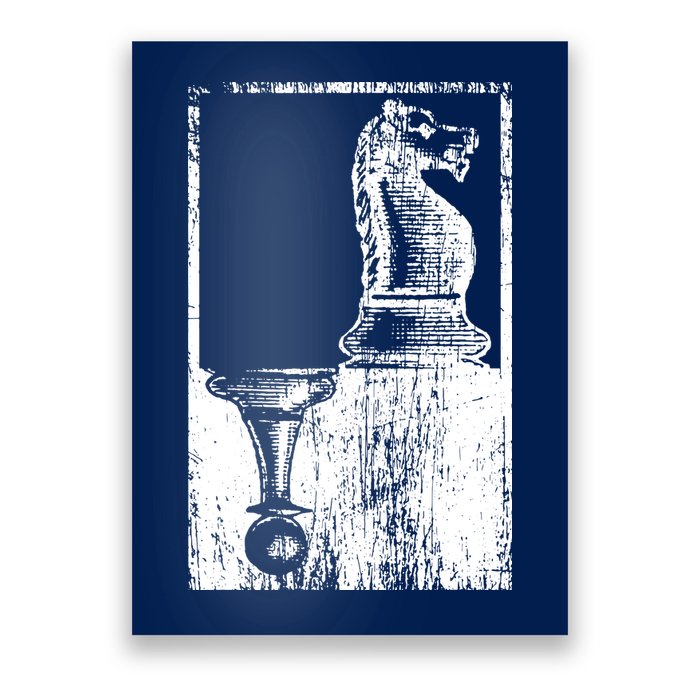 Vintage Pawn And Knight Shadow Chess Poster